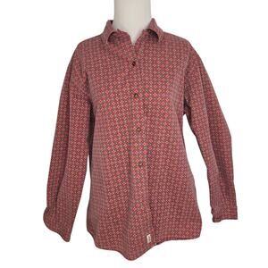 Vintage Woolrich Women Micro Corduroy Gorpcore Printed Shirt Utility Medium